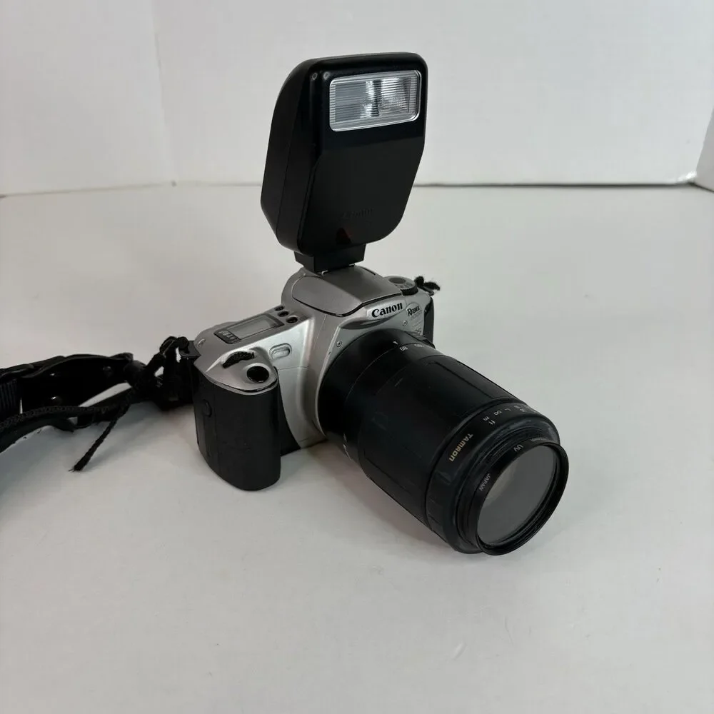 Vintage Canon Rebel 2000 Eos, With Flash And Zoom 80-200mm 1:4.5-5.6 Lens, UV